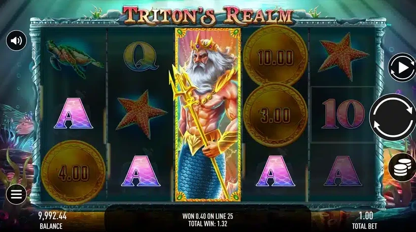 Активирована функция бесплатных вращений в слоте Triton's Realm от {Gamebeat}.